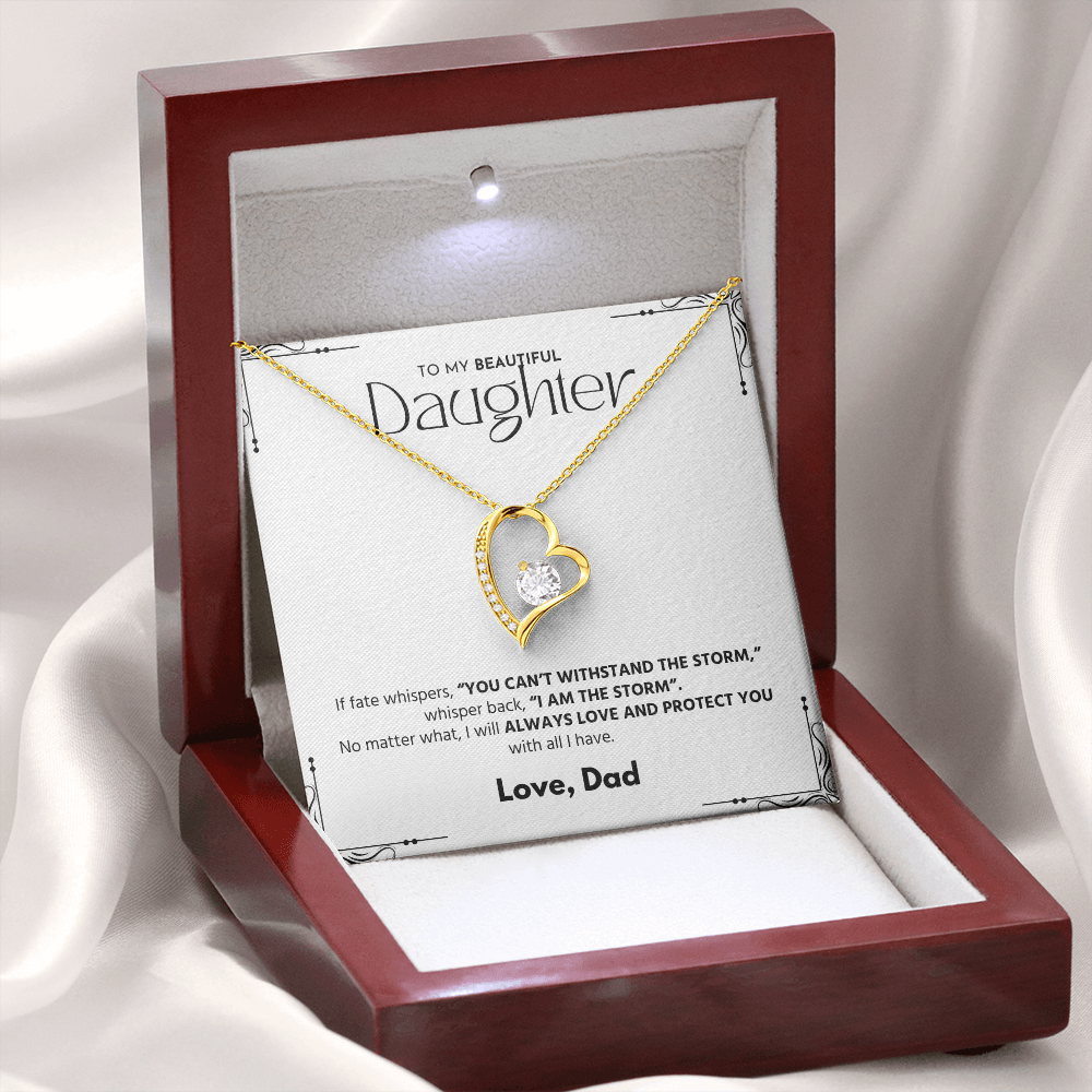 To My Beautiful Daughter - Love Dad - Forever Love Necklace Gift Set - LK005