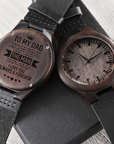 To My Dad - Wood Watch with Engraving Gift