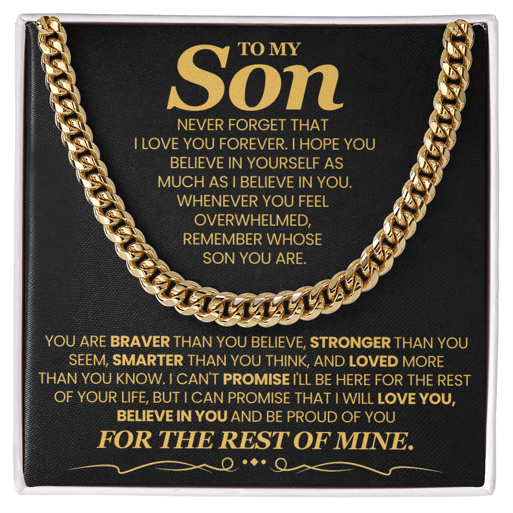 To My Son - Cuban Link Chain Gift