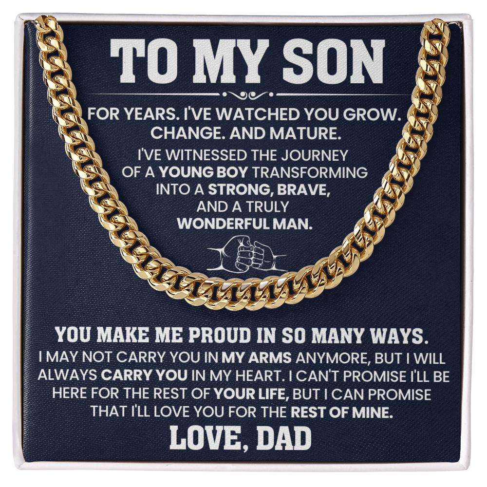 To My Son - Cuban Link Chain Gift