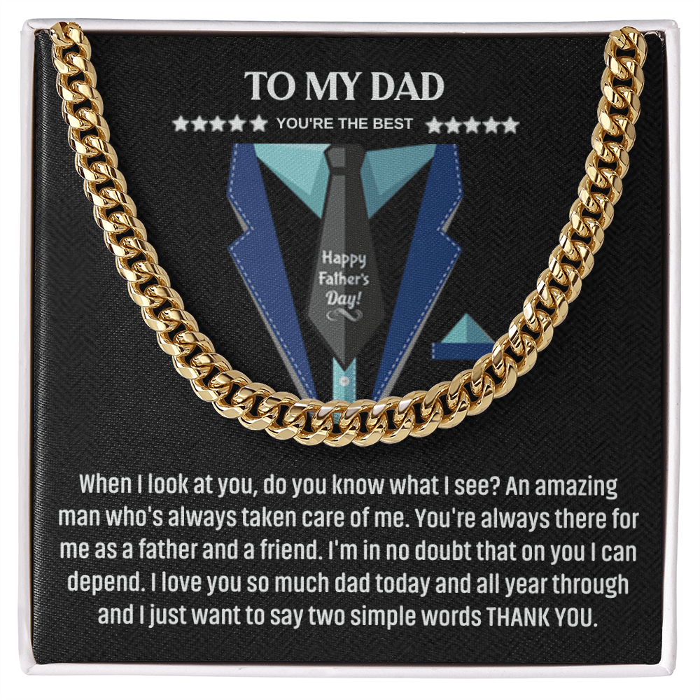 To My Dad - Cuban Link Chain Gift