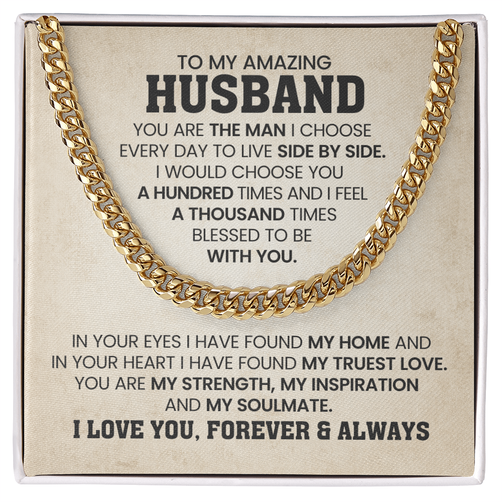To My Husband - Cuban Link Chain Gift
