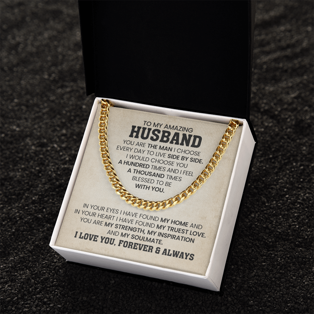 To My Husband - Cuban Link Chain Gift