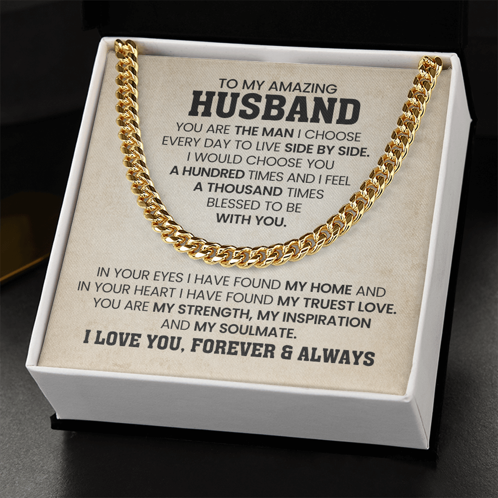 To My Husband - Cuban Link Chain Gift