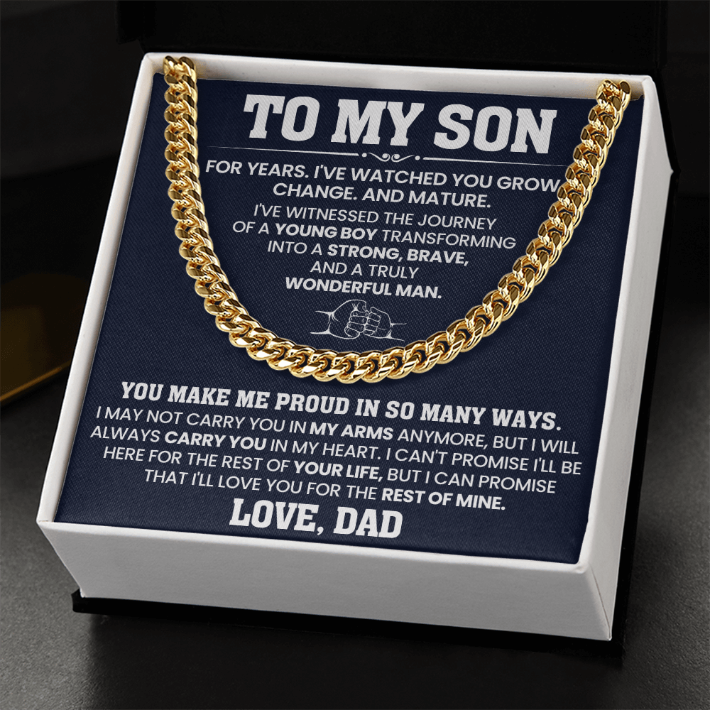 To My Son - Cuban Link Chain Gift