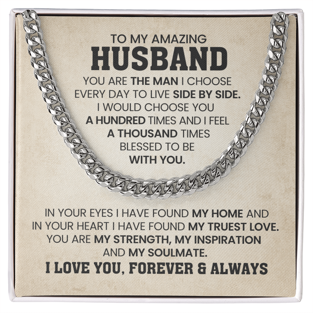 To My Husband - Cuban Link Chain Gift