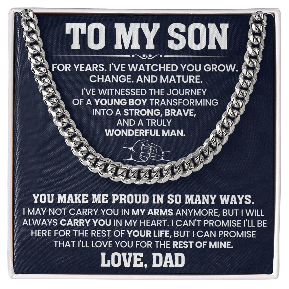 To My Son - Cuban Link Chain Gift
