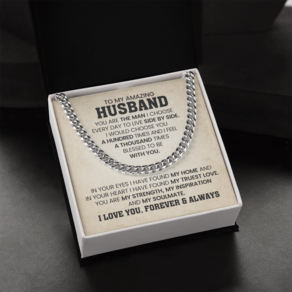 To My Husband - Cuban Link Chain Gift