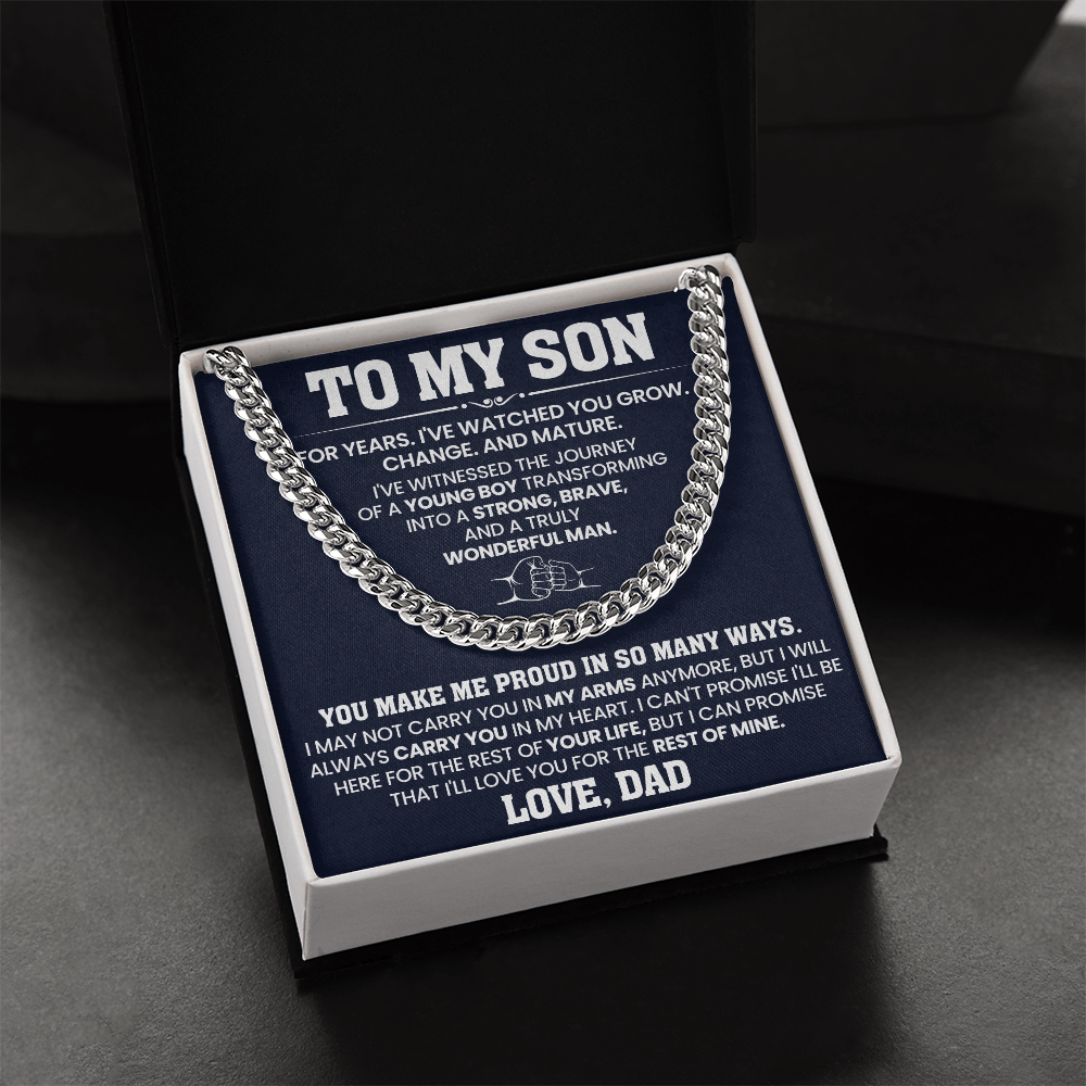 To My Son - Cuban Link Chain Gift