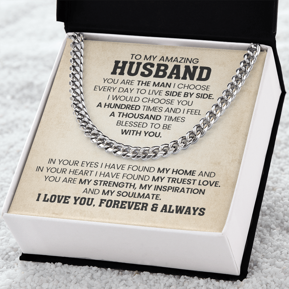 To My Husband - Cuban Link Chain Gift