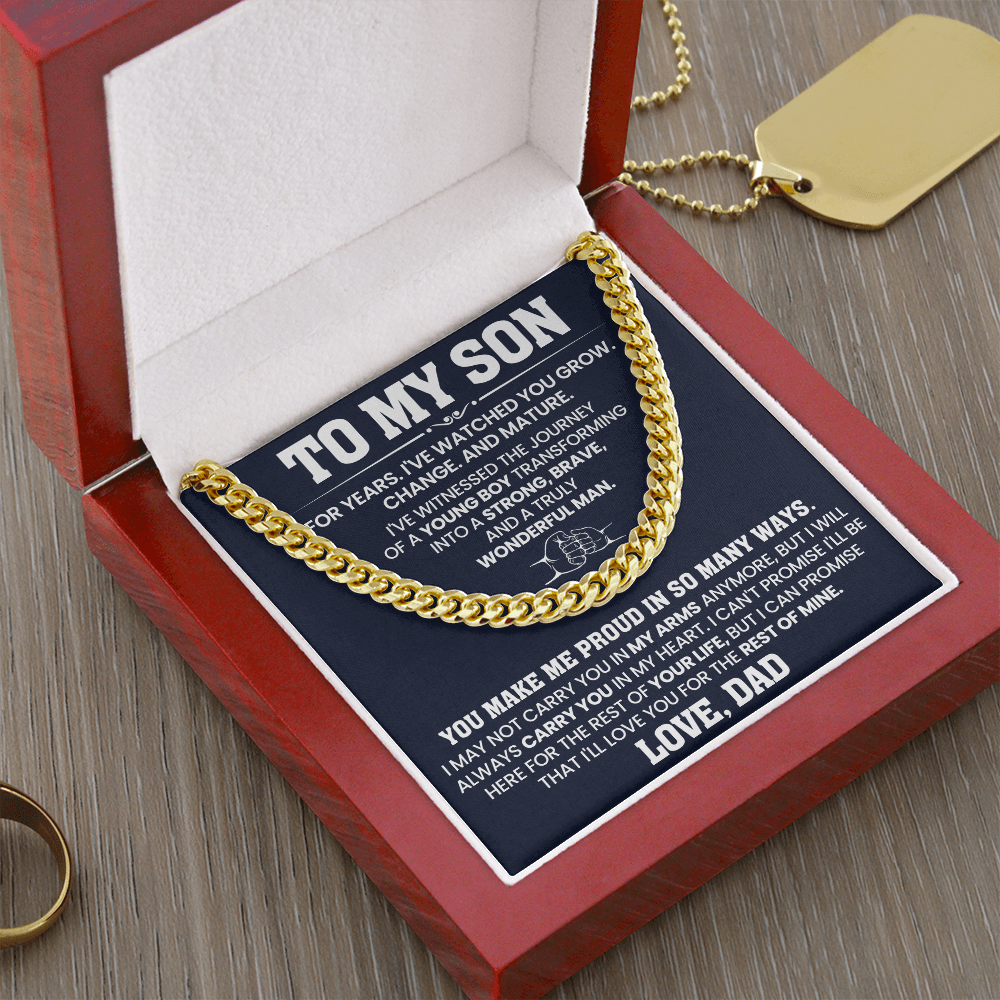 To My Son - Cuban Link Chain Gift
