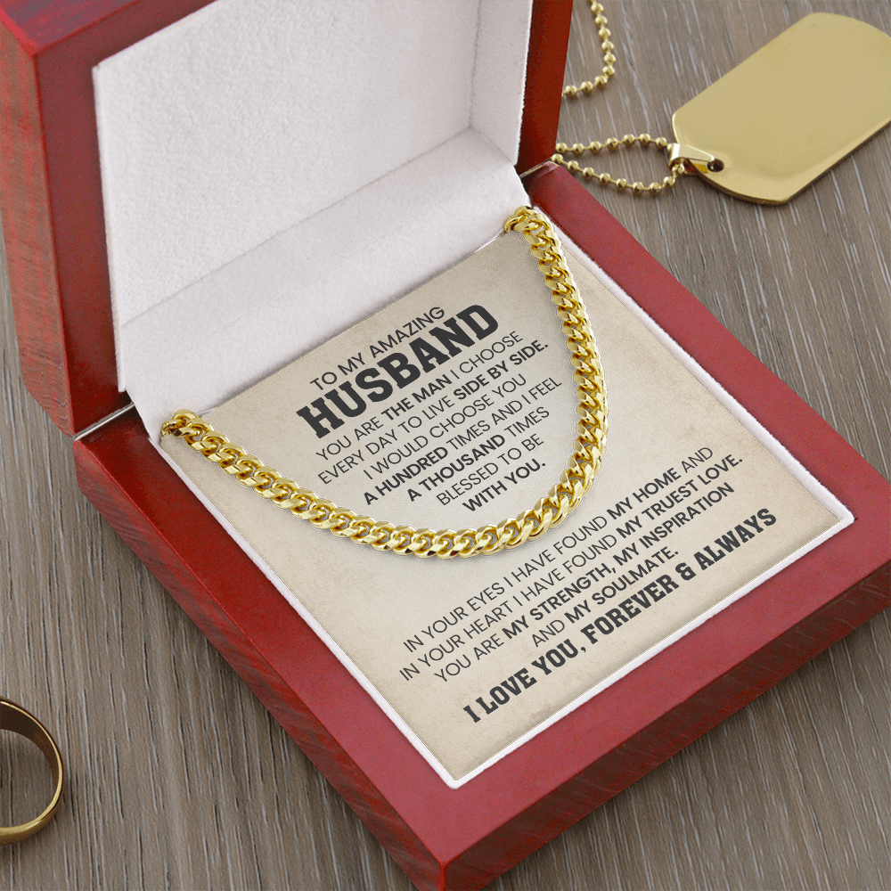 To My Husband - Cuban Link Chain Gift