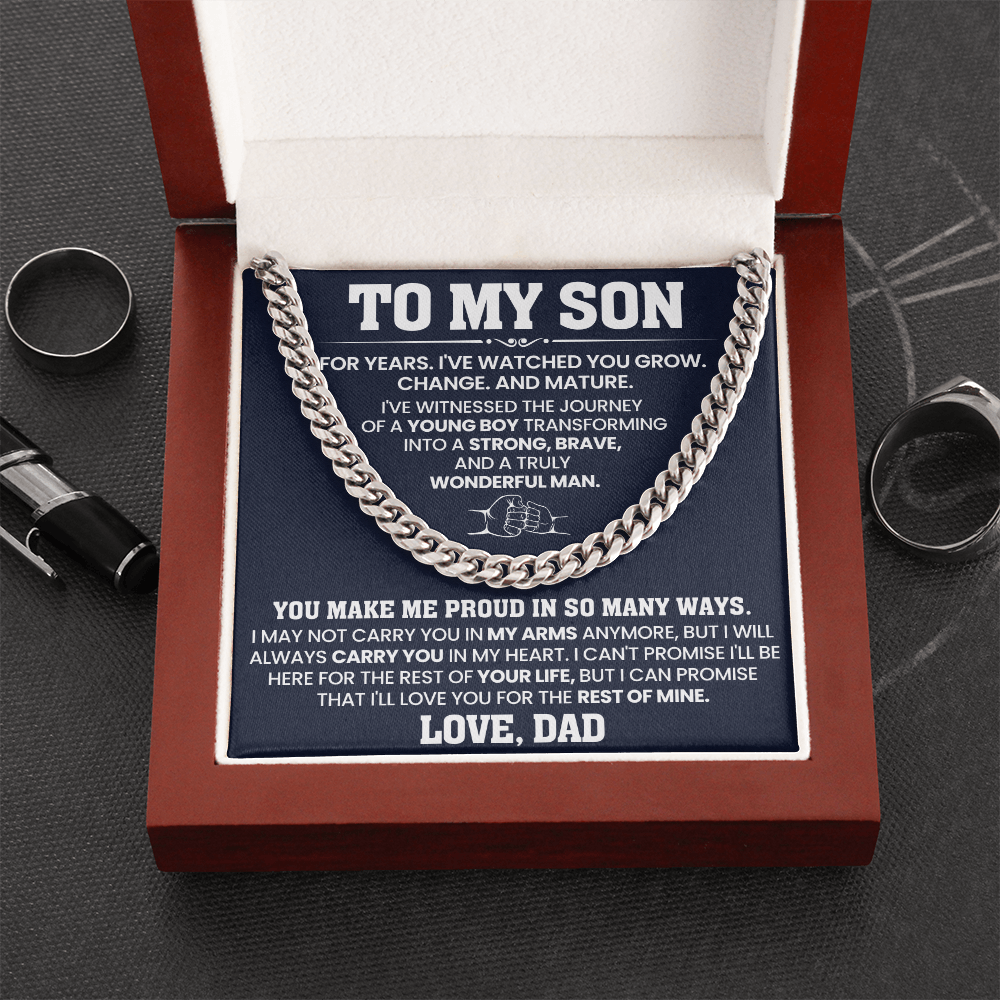 To My Son - Cuban Link Chain Gift