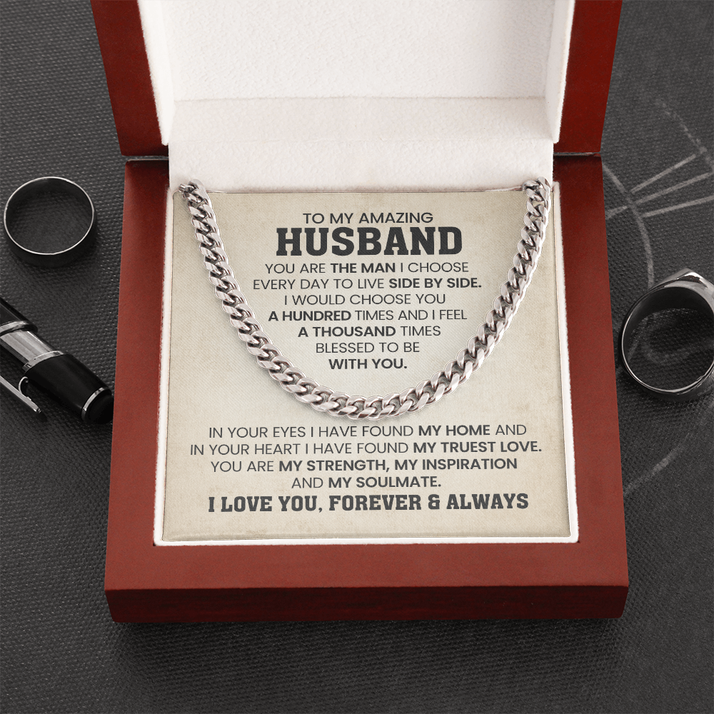 To My Husband - Cuban Link Chain Gift