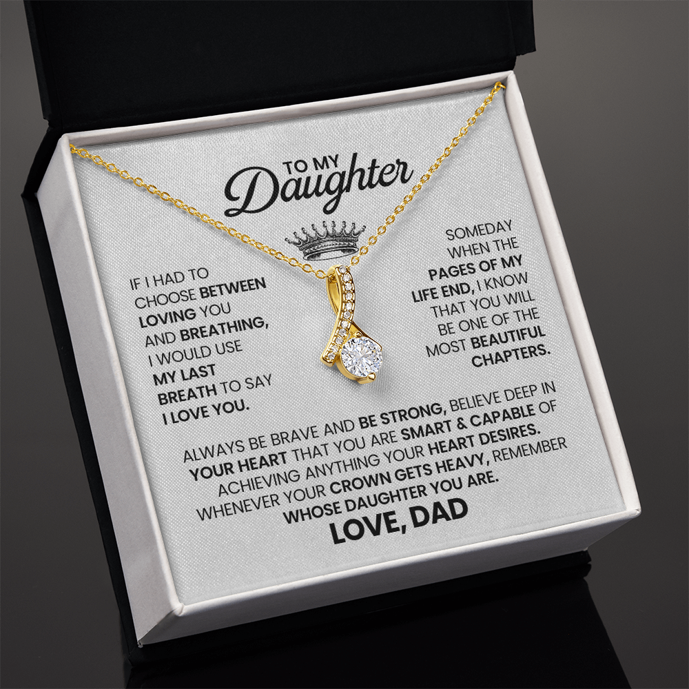 To My Daughter - Alluring Beauty Necklace Gift From Dad