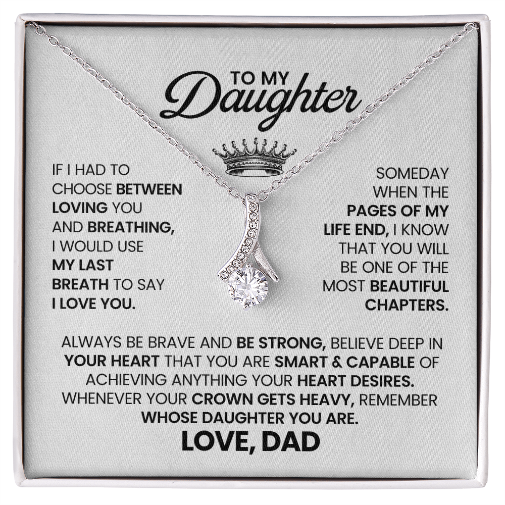 To My Daughter - Alluring Beauty Necklace Gift From Dad