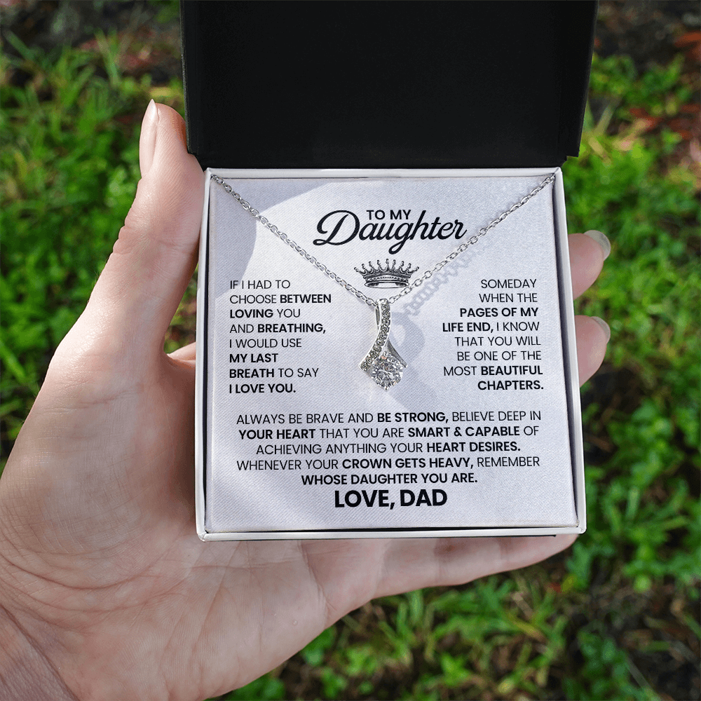 To My Daughter - Alluring Beauty Necklace Gift From Dad