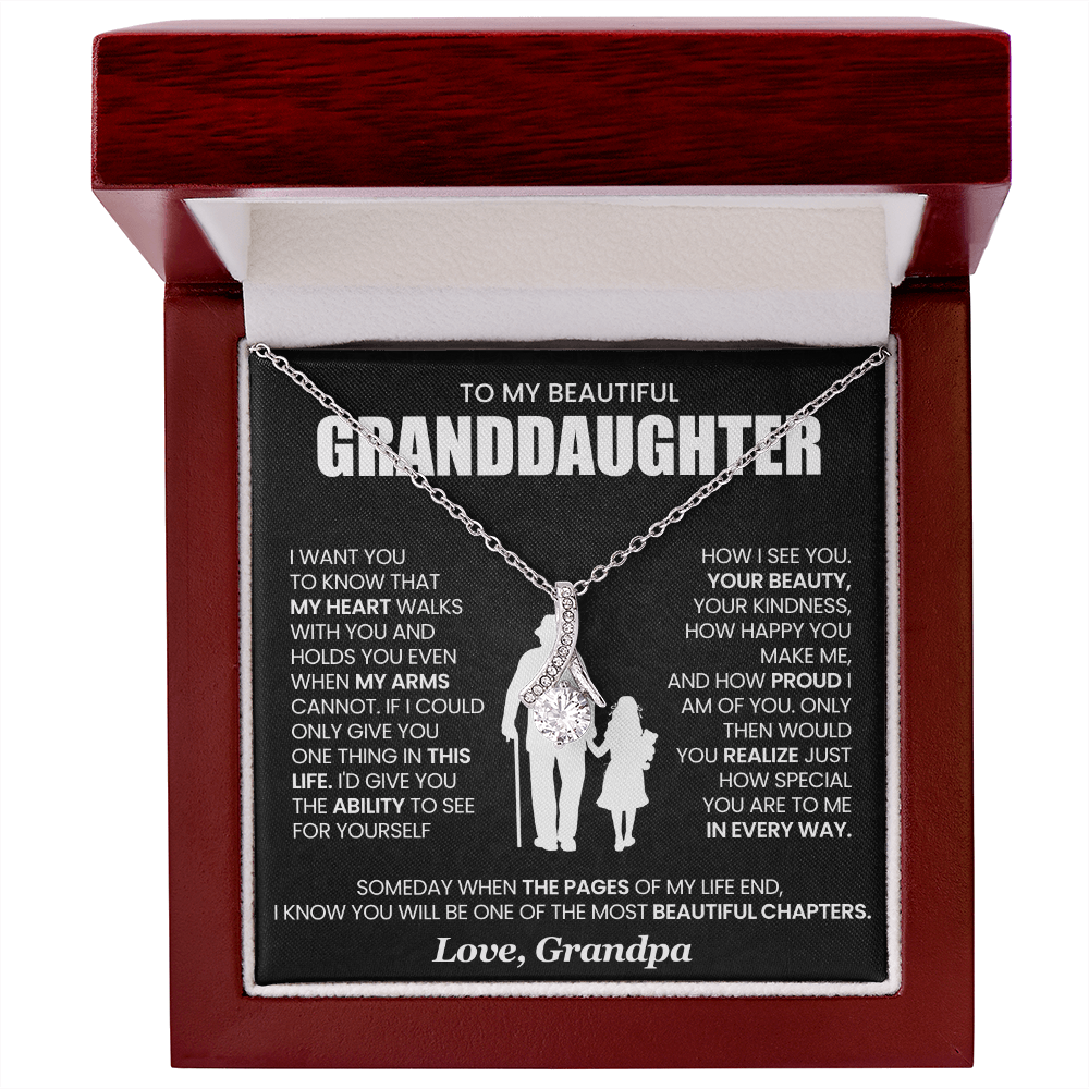 To My Granddaughter - Alluring Beauty Necklace Gift