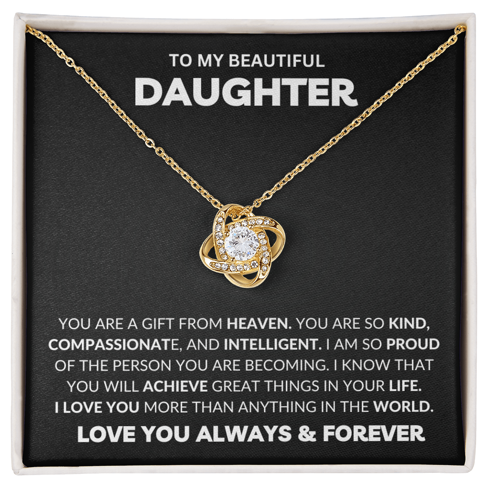 To My Daughter - Love Knot Necklace