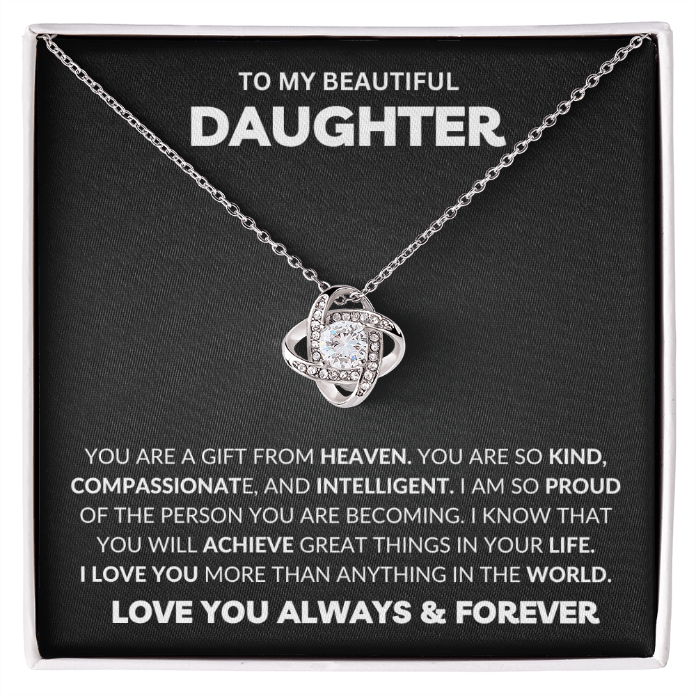 To My Daughter - Love Knot Necklace