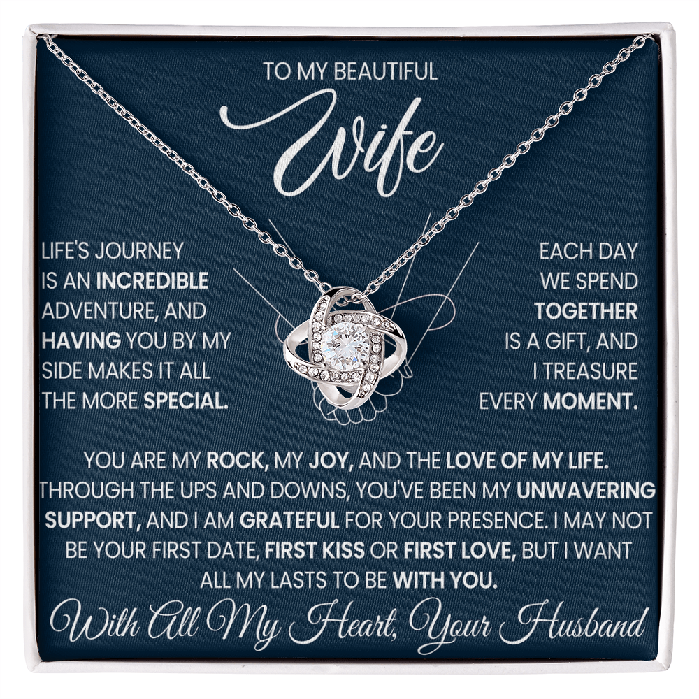 To My Wife - Love Knot Necklace Gift