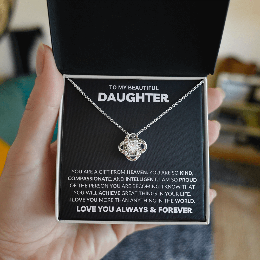 To My Daughter - Love Knot Necklace