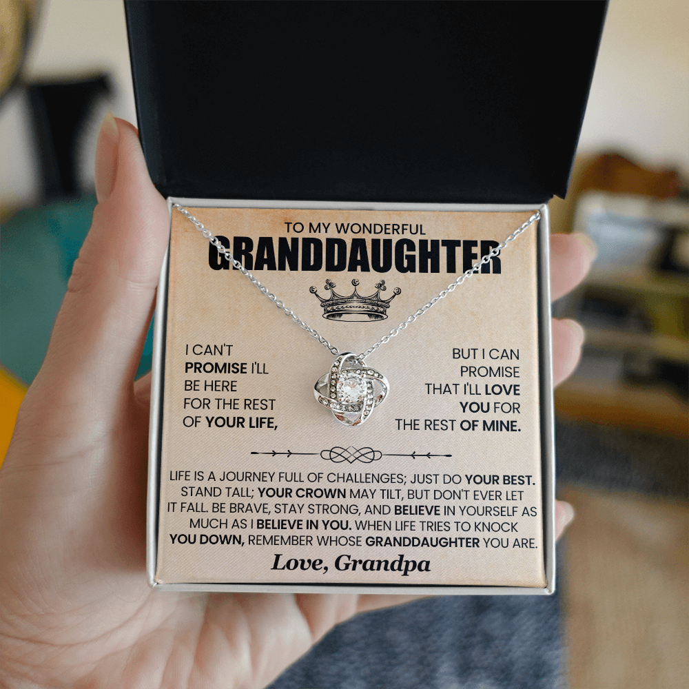 To My Granddaughter - Love Knot Necklace Gift