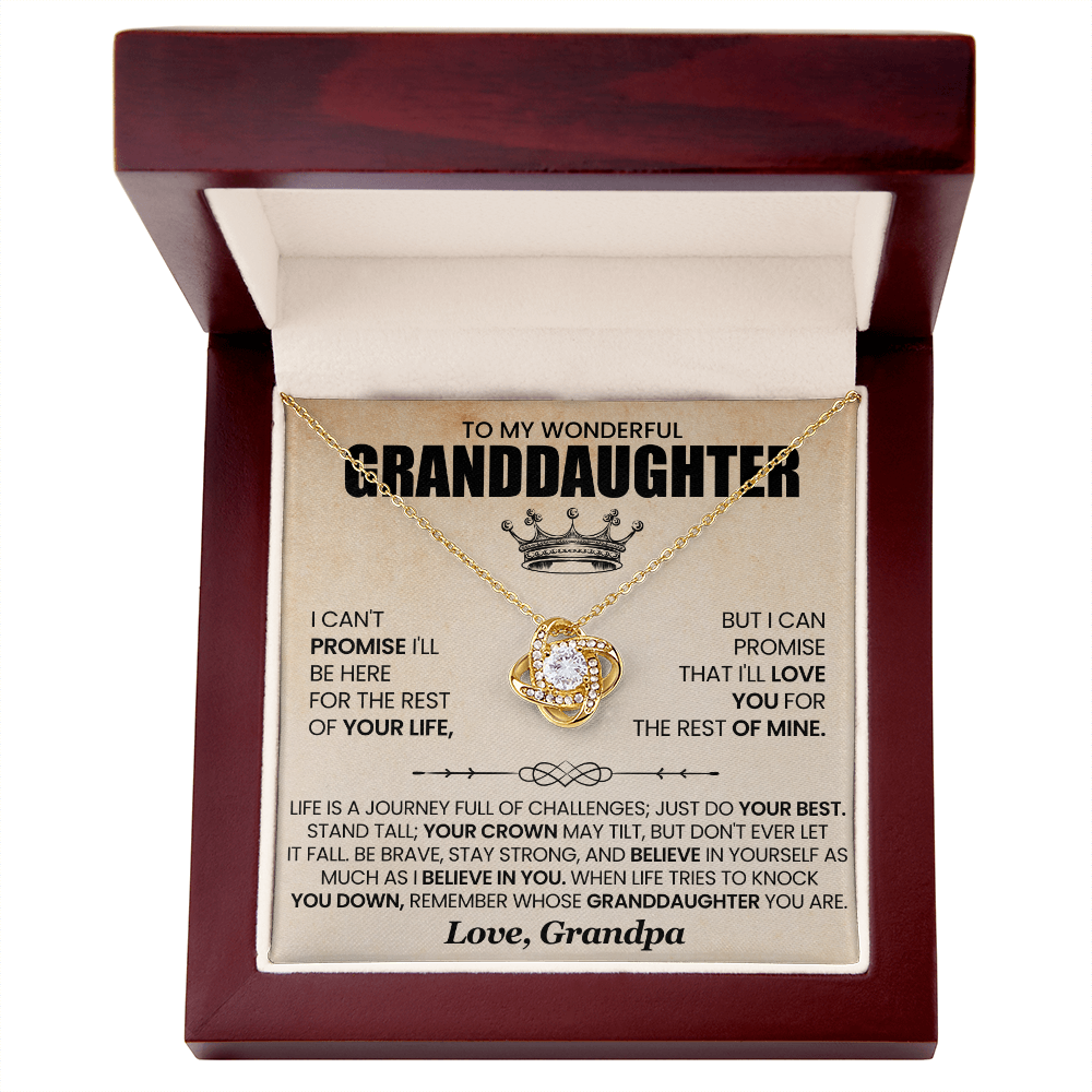 To My Granddaughter - Love Knot Necklace Gift