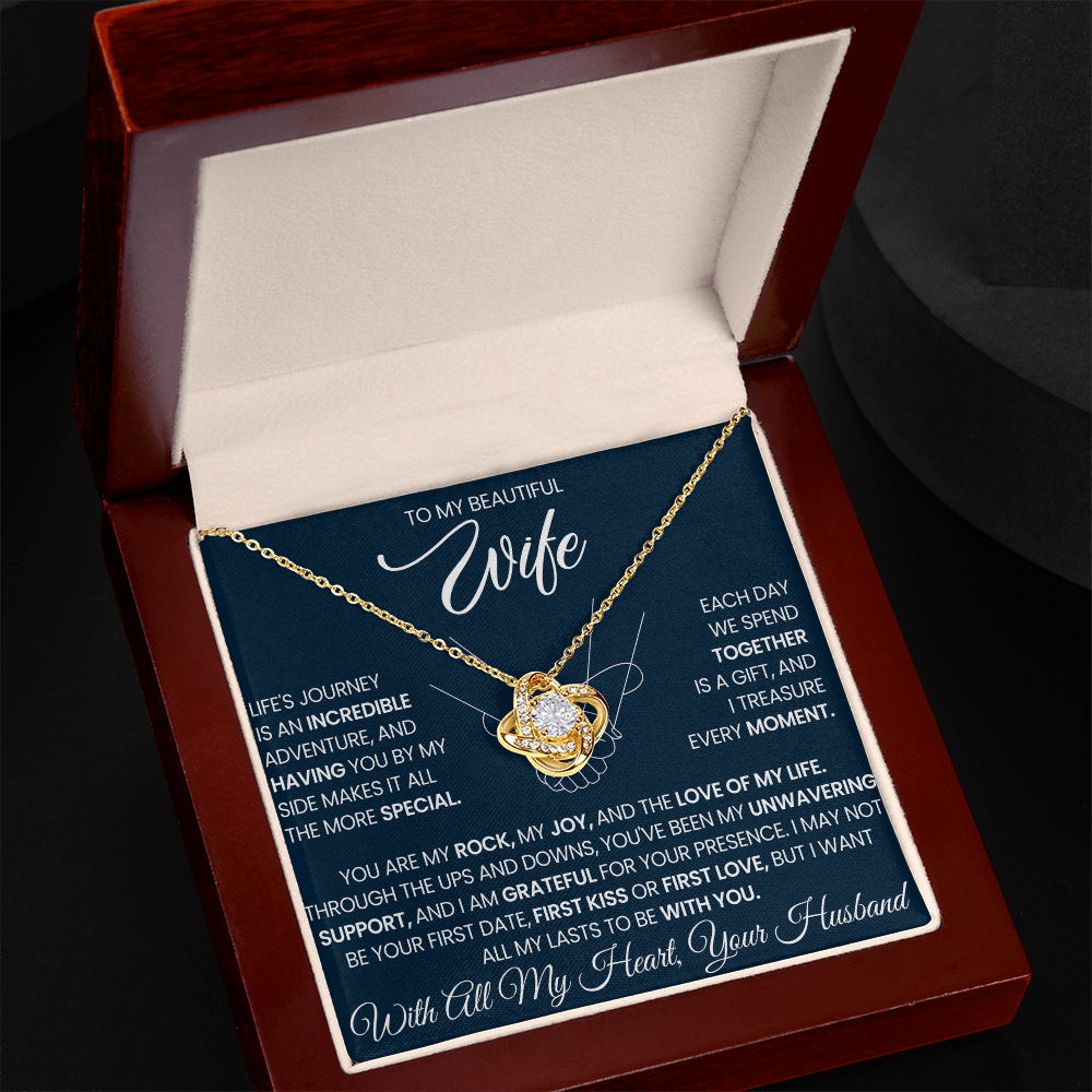 To My Wife - Love Knot Necklace Gift
