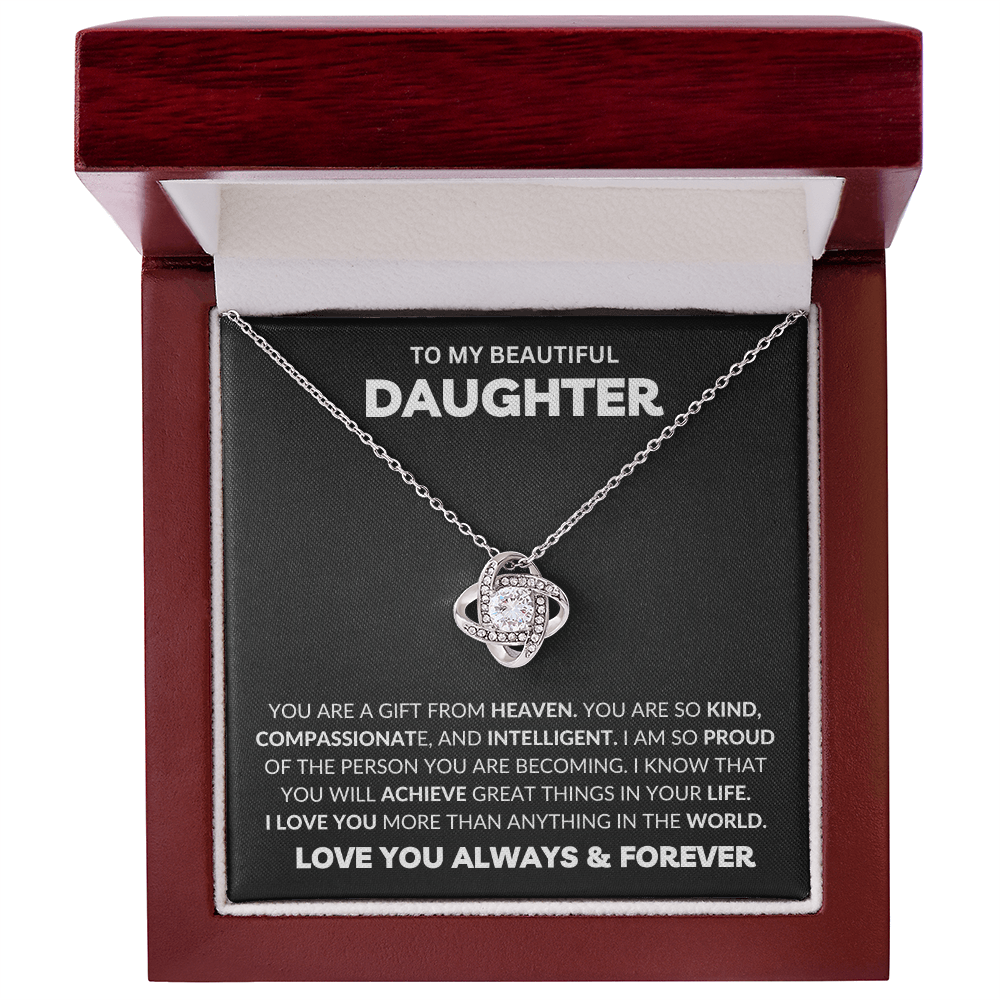 To My Daughter - Love Knot Necklace