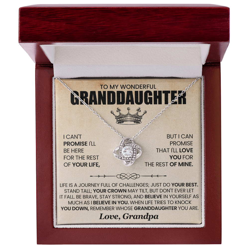 To My Granddaughter - Love Knot Necklace Gift