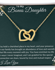 To My Bonus Daughter - Interlocking Hearts Necklace