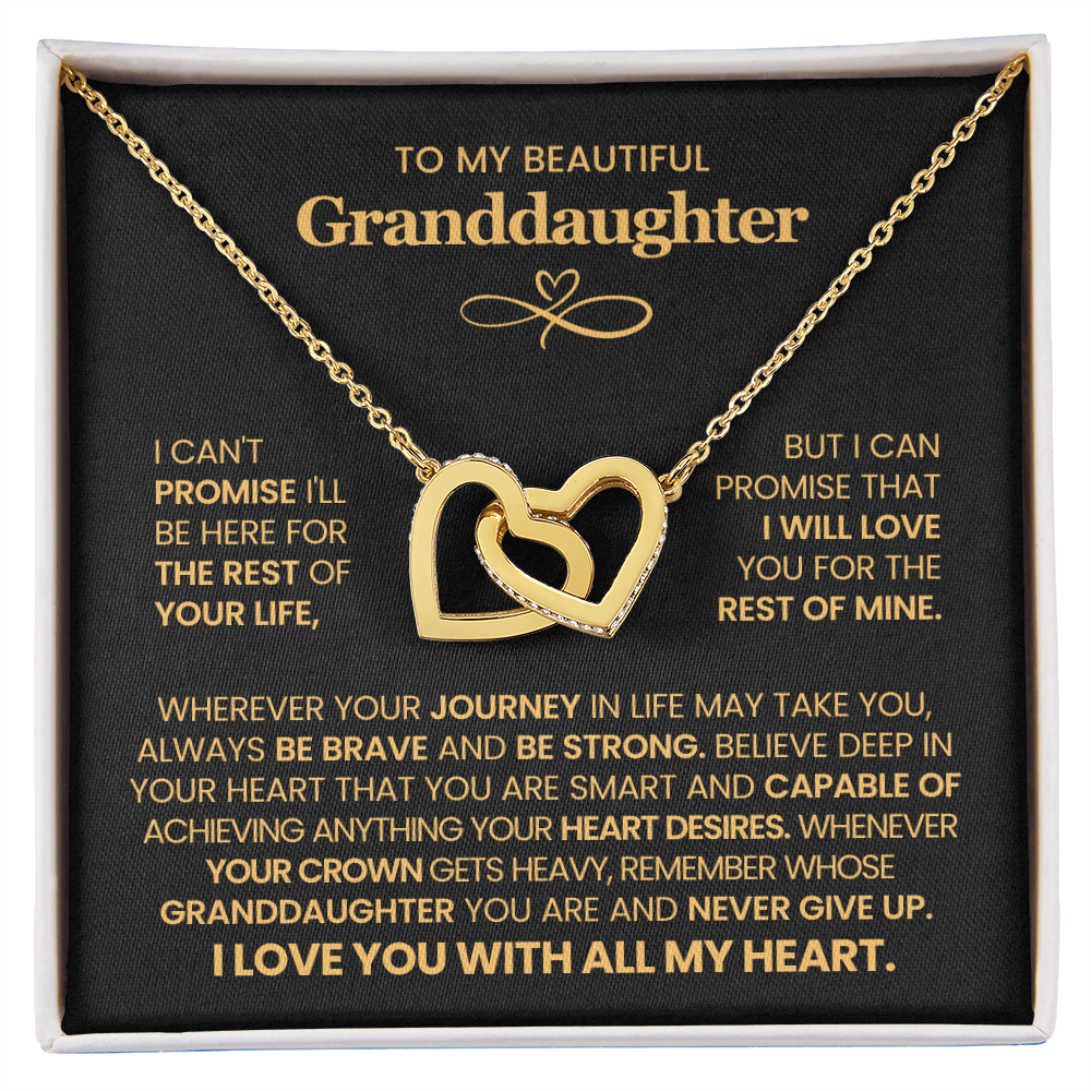 To My Granddaughter - Interlocking Hearts Necklace Gift