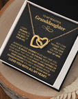 To My Granddaughter - Interlocking Hearts Necklace Gift