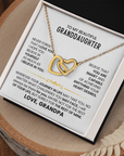 To My Granddaughter - Interlocking Hearts Necklace Gift From Grandma