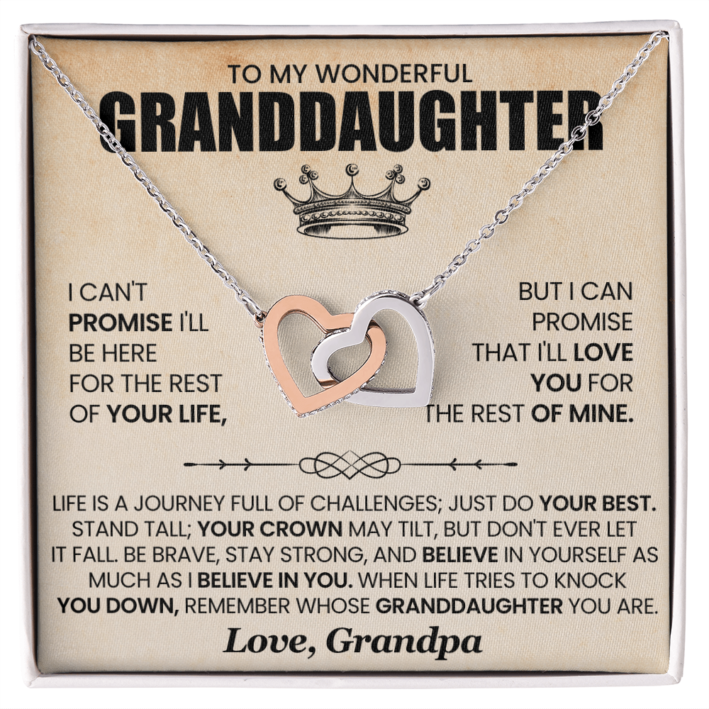 To My Granddaughter - Interlocking Hearts Gift