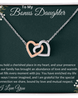 To My Bonus Daughter - Interlocking Hearts Necklace
