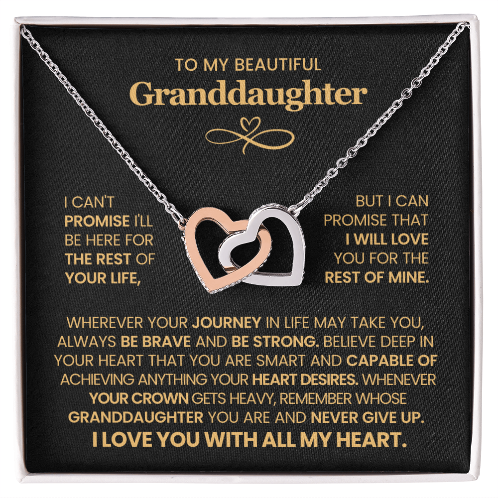 To My Granddaughter - Interlocking Hearts Necklace Gift