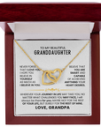 To My Granddaughter - Interlocking Hearts Necklace Gift From Grandma