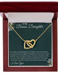 To My Bonus Daughter - Interlocking Hearts Necklace