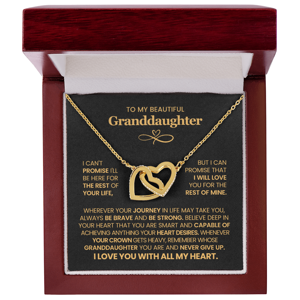 To My Granddaughter - Interlocking Hearts Necklace Gift