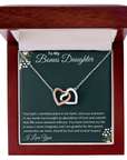 To My Bonus Daughter - Interlocking Hearts Necklace