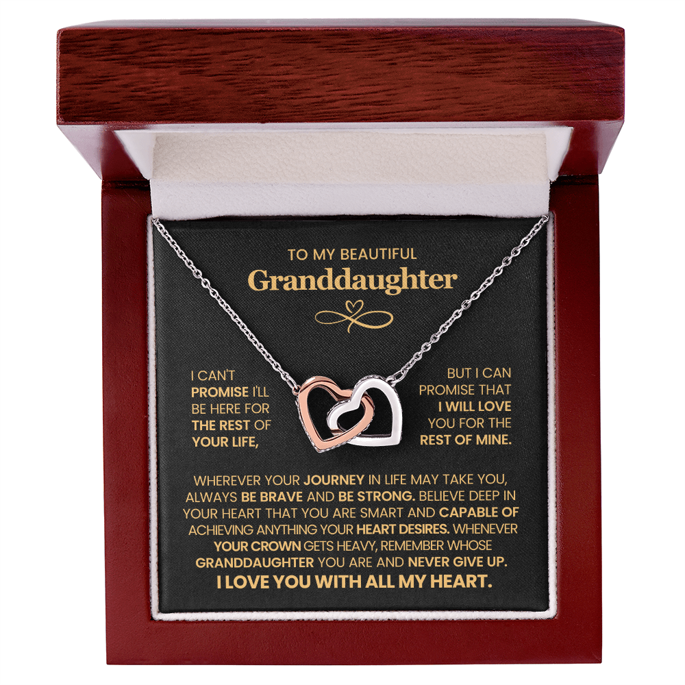To My Granddaughter - Interlocking Hearts Necklace Gift