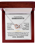 To My Granddaughter - Interlocking Hearts Necklace Gift From Grandma