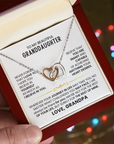 To My Granddaughter - Interlocking Hearts Necklace Gift From Grandma