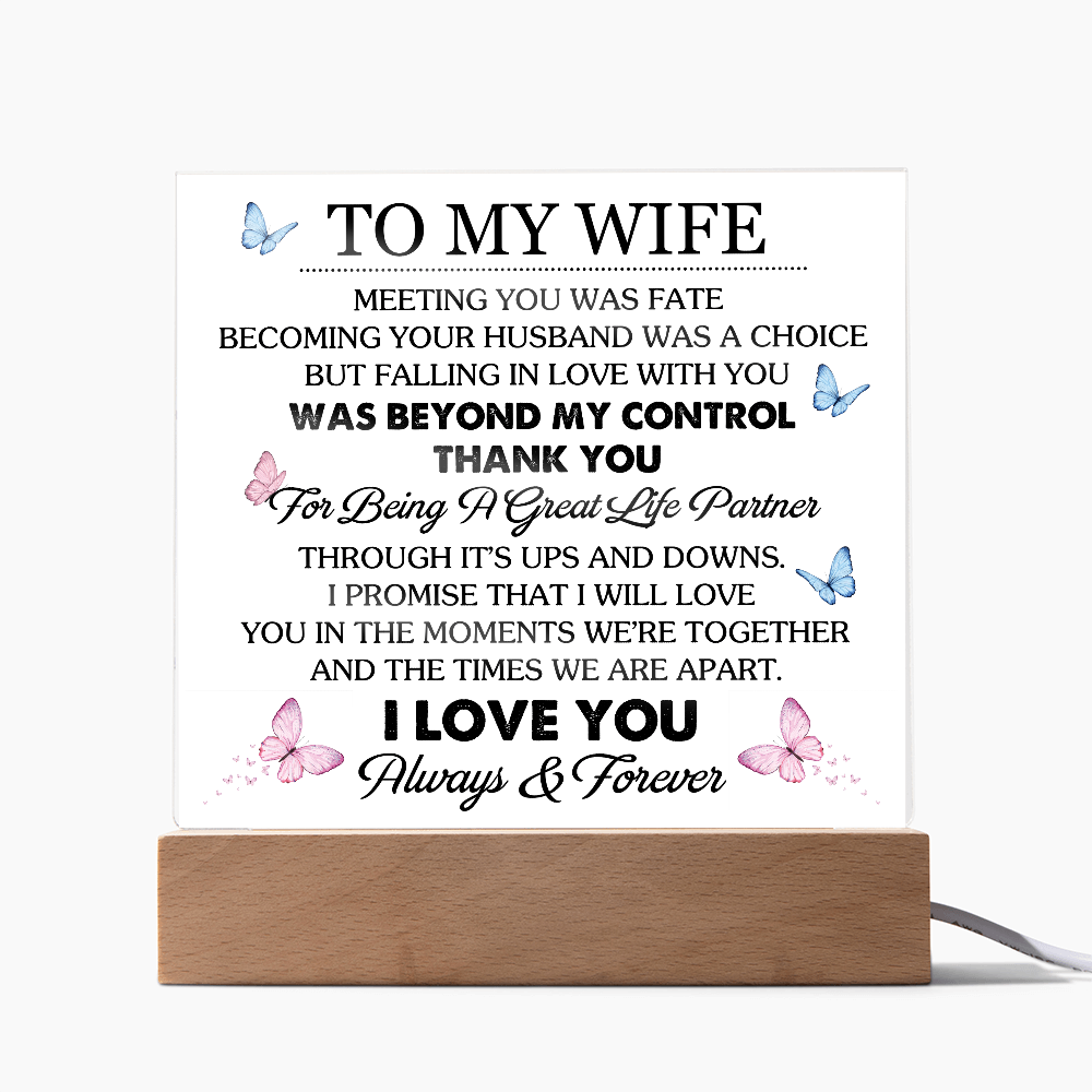 To My Wife - Acrylic Square Plaque Gift