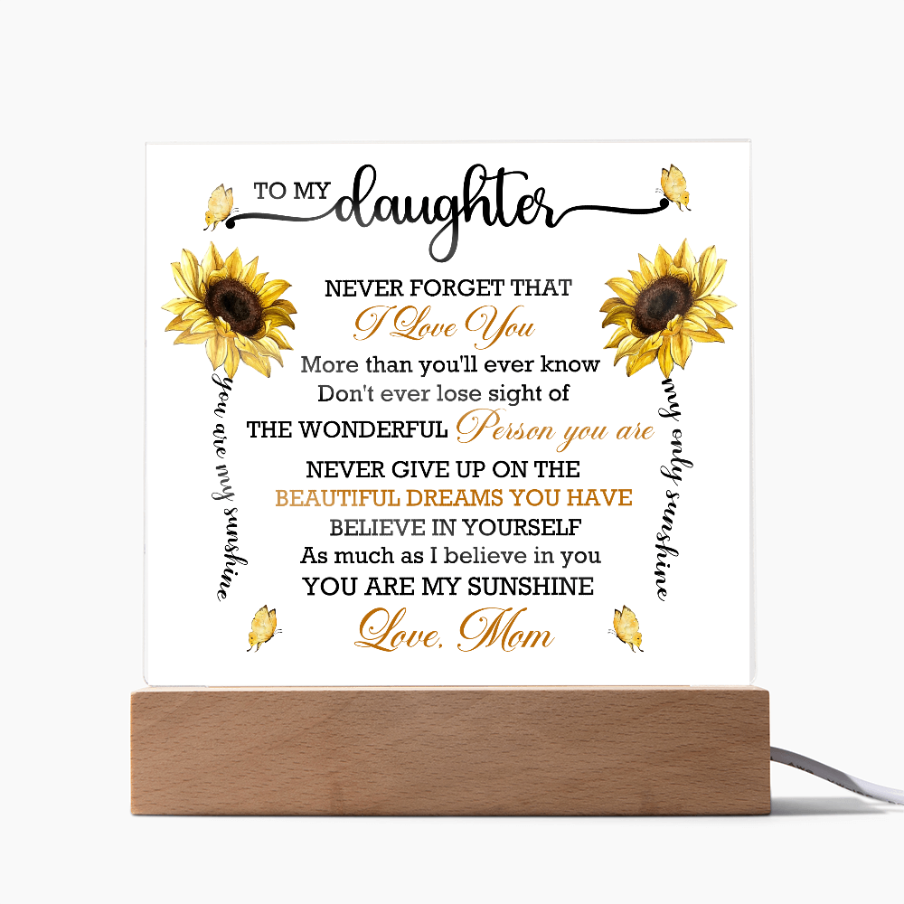 To My Granddaughter - Acrylic Square Plaque Gift