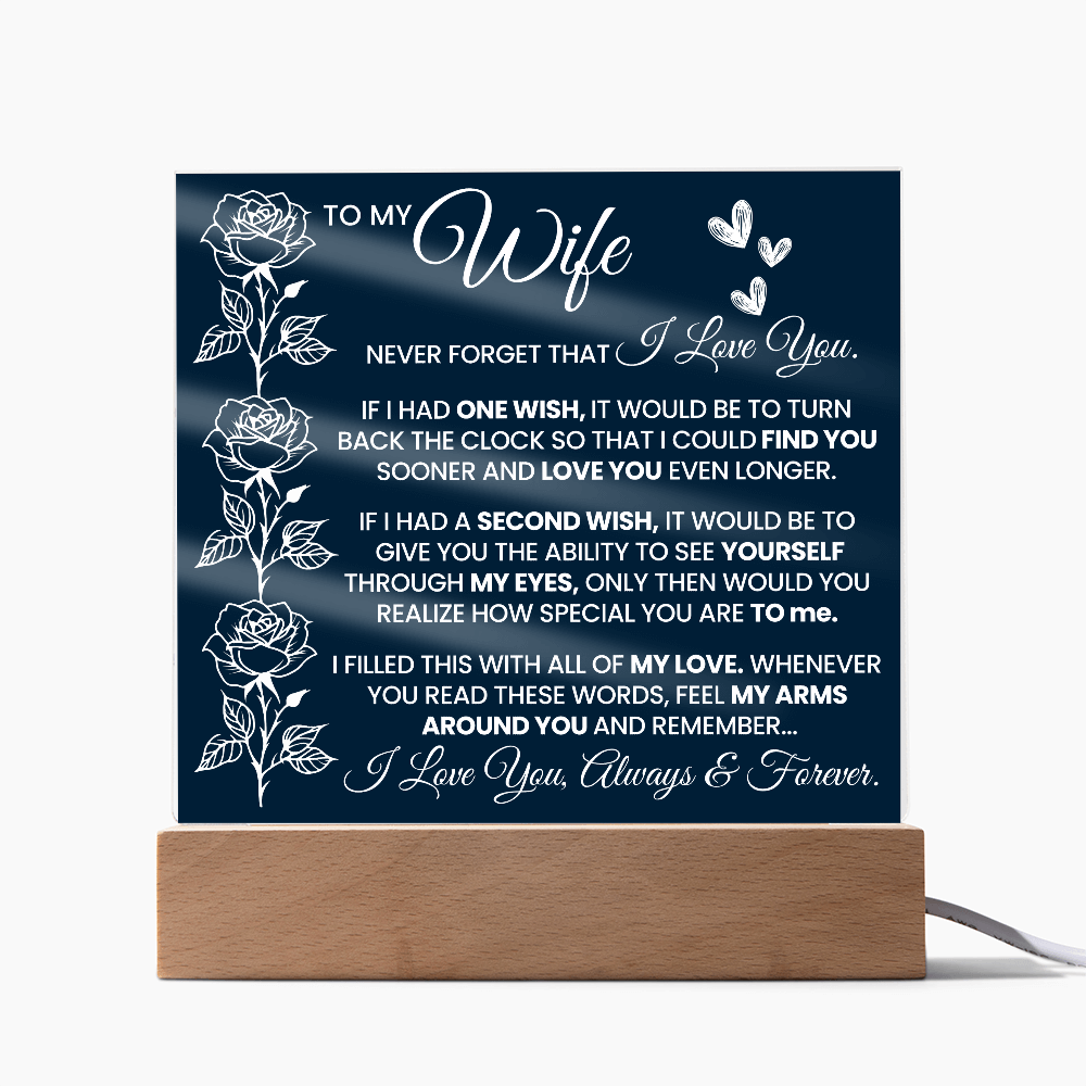 To My Wife - Acrylic Square Plaque Gift