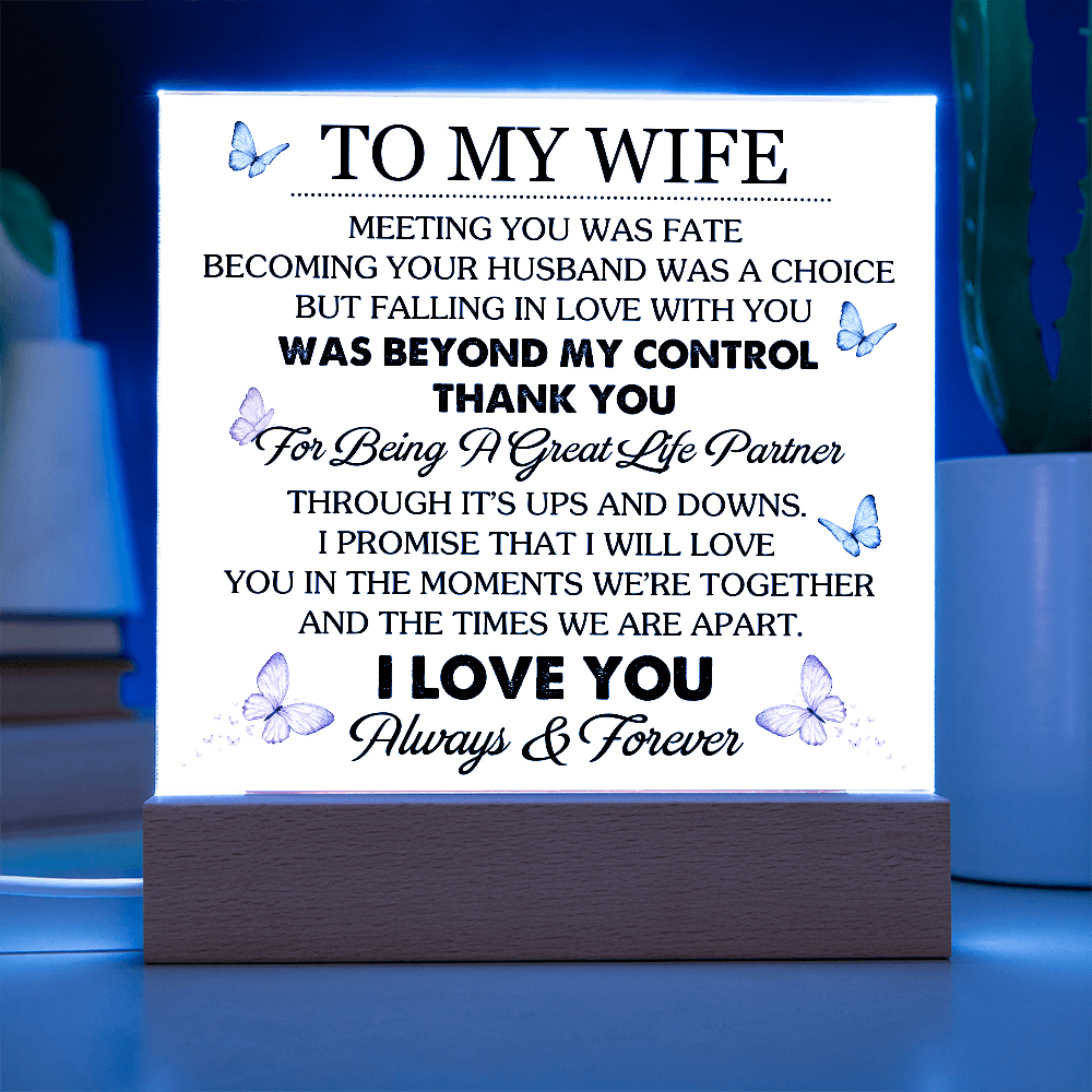 To My Wife - Acrylic Square Plaque Gift