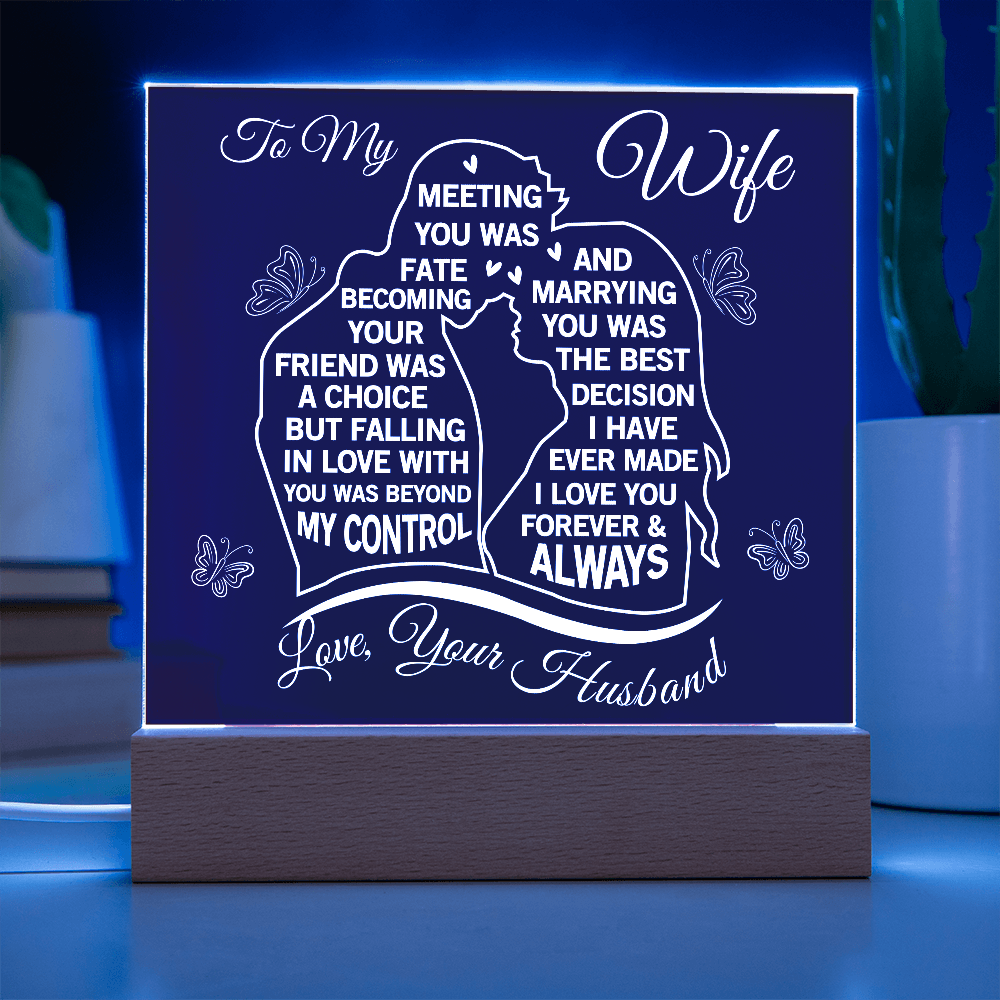 To My Wife - Acrylic Square Plaque Gift